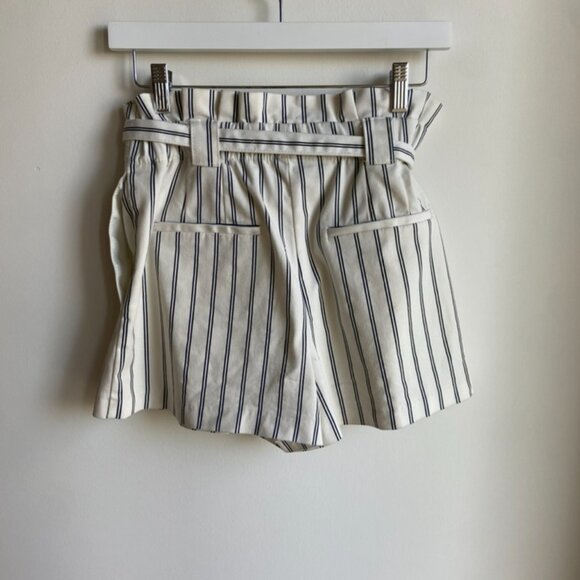 Zara Blue and White Striped Shorts With Belt - Picture 6 of 6